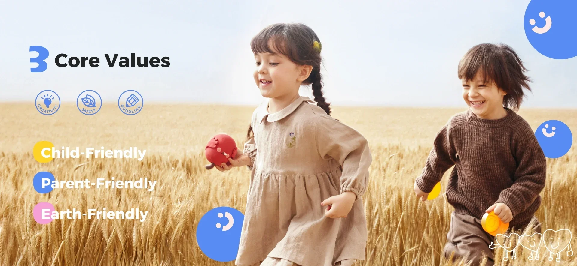 Children creating art in a child-friendly and parent-friendly environment