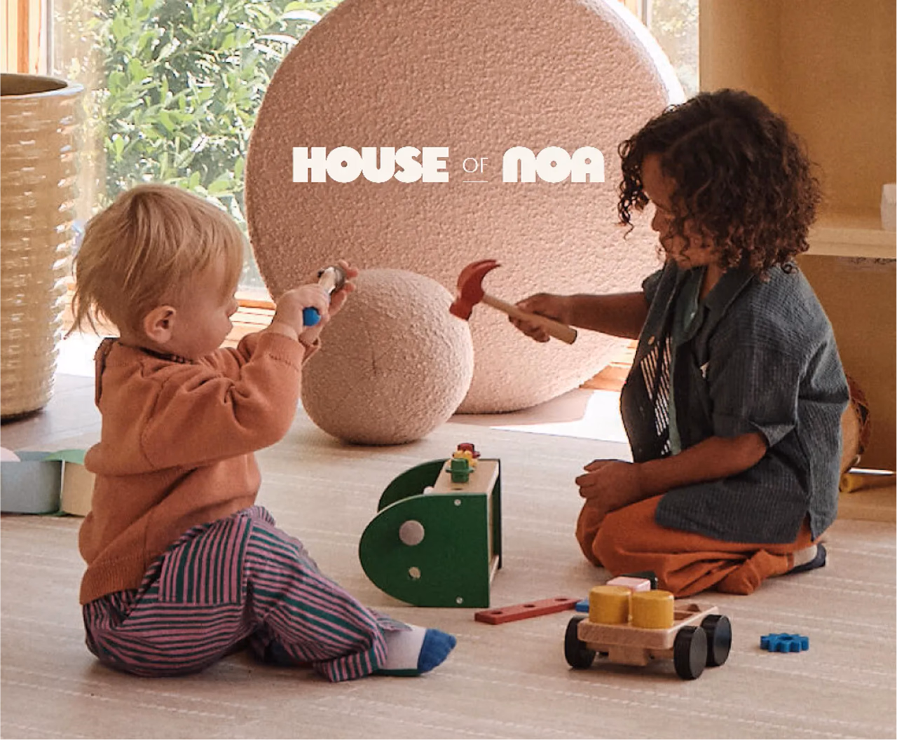 Child playing with building blocks