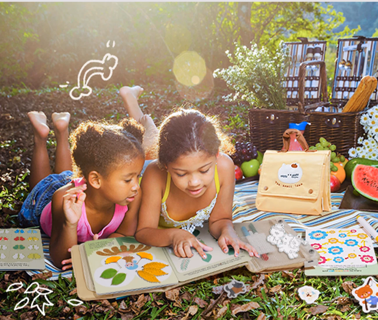 Children exploring painting and creativity in Jarmelo art class